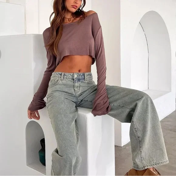 ❤️NWOT Edikted semi sheer long sleeve crop top white small - Picture 5 of 10